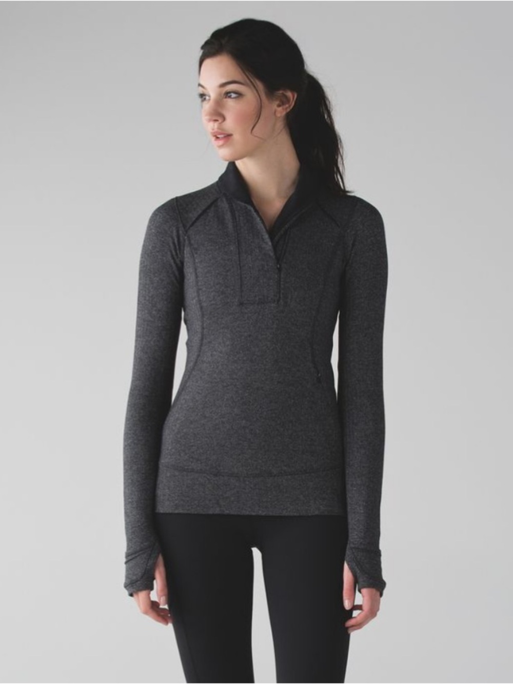 New Lululemon Think Fast Pullover
Heathered Herringbone Heathered Black / Black